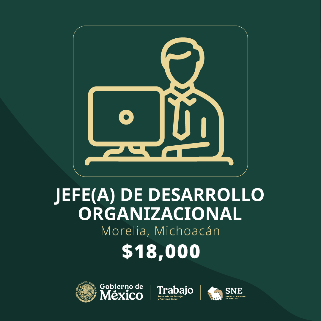 empleogob_mx's tweet image. 📢 #BolsaDeTrabajo 

👤 Jefe(a) de desarrollo organizacional en Abarrotes La Violeta.
📍Para trabajar en #Michoacán.
💰18,000.00.

Detalles y postulación en: 🔗 goo.su/R9OQ3

#Trabajo #Empleo #SNE #PortalDelEmpleo #PrimaveraLaboral
