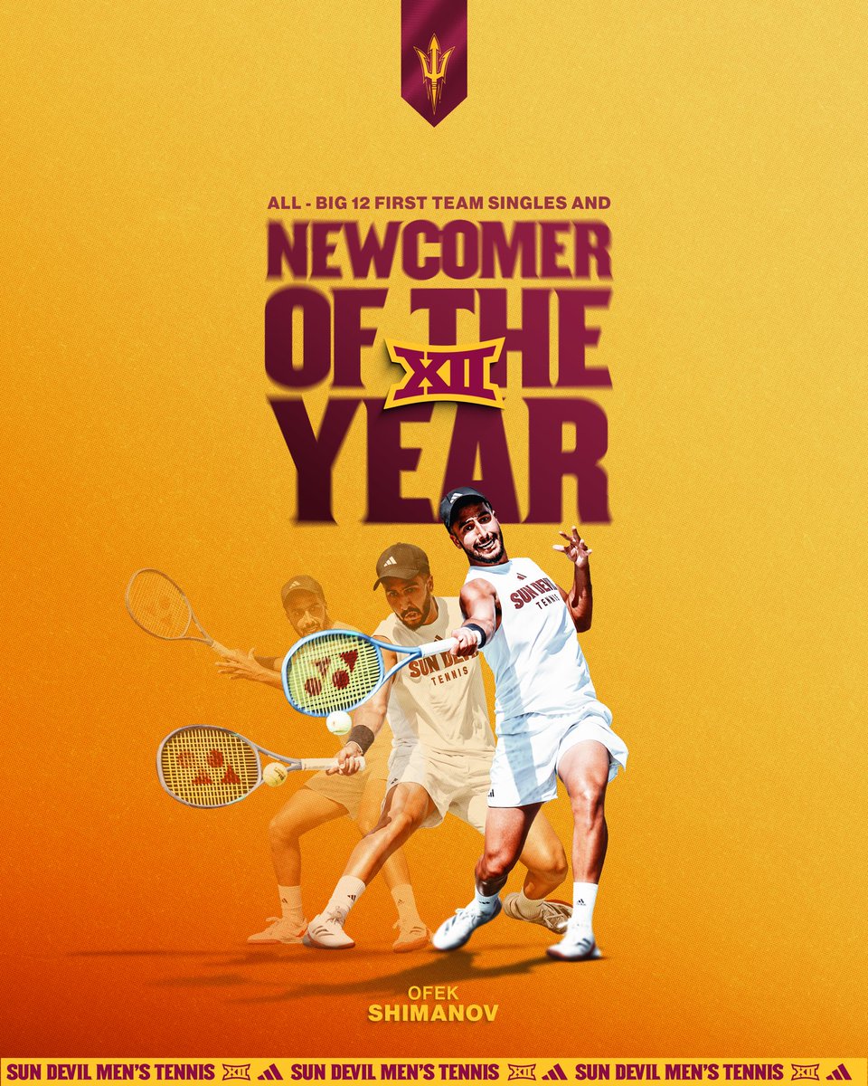 SunDevilMTennis's tweet image. Made his mark in year 1️⃣ in the Big 12 ‼️

#ForksUp /// #O2V