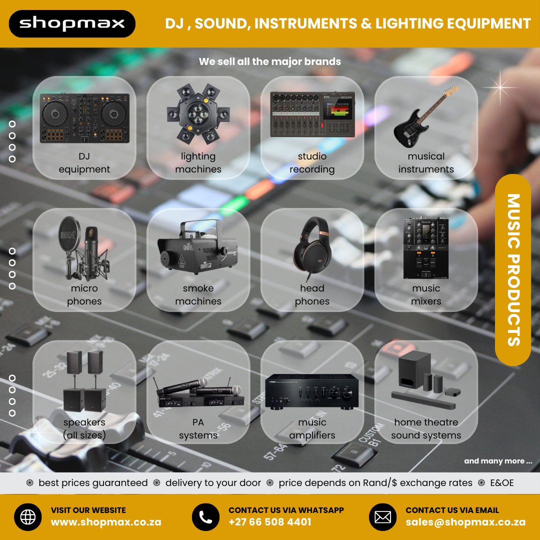 SHOPMAX6's tweet image. 🎧 Ready to elevate your sound?
✔️ DJ Gear
✔️ Sound Systems
✔️ Lighting Equipment
👉 Request a quote:
shopmax.co.za/request_produc…
#DJLife #ProAudio #Shopmax