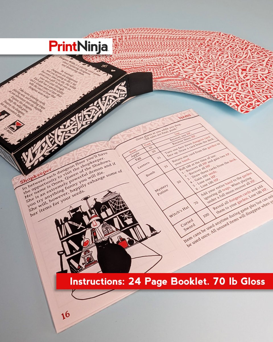 PrintNinja's tweet photo. Have a card game idea? See how Dungeon Wilds by @goblinsngardens turned vision into reality with PrintNinja’s custom printing! Get inspired and imagine your own deck in print: https://t.co/tlpM49Erri #CardGame #IndieGames #GameDev #TabletopGames #CardGameCreators https://t.co/iqgjwS9JmV