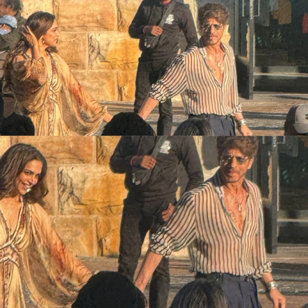 The look, the charm, the BLOCKBUSTER pair is back! Megastar #ShahRukhKhan and #DeepikaPadukone shooting for #King🔥💪