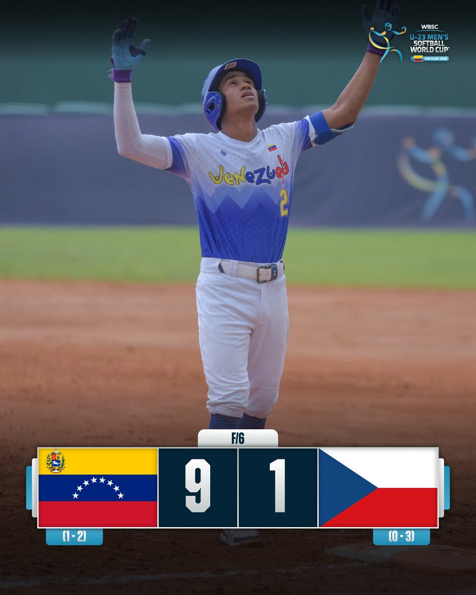 🇻🇪 A crucial win for Venezuela to open the Super Round!
#SoftballWorldCupMU23