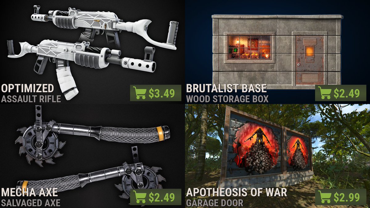 RustItemStore's tweet image. 🚨 NEW ITEM STORE 🚨
rust.scmm.app/store

#rust #playrust #rustskins #rustworkshop