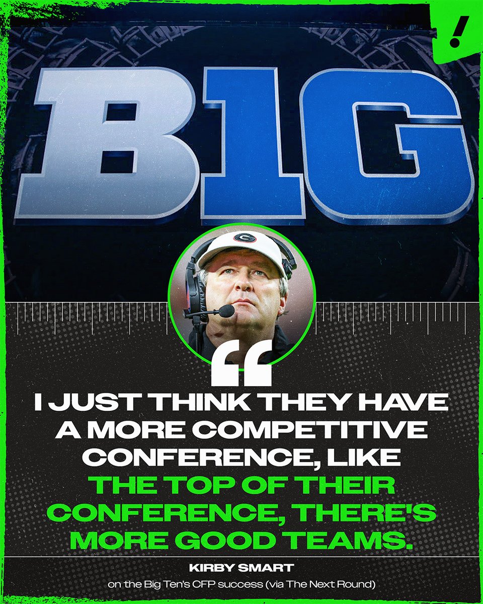 YahooSports's tweet photo. Kirby Smart shares why the Big Ten has the edge over the SEC 👀 https://t.co/b8vjmdgCVS