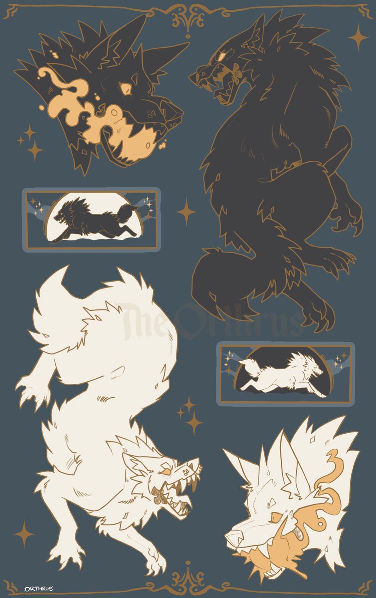 the_orthrus's tweet image. Sköll and Hati 

#merch #furryart #wolves #canine