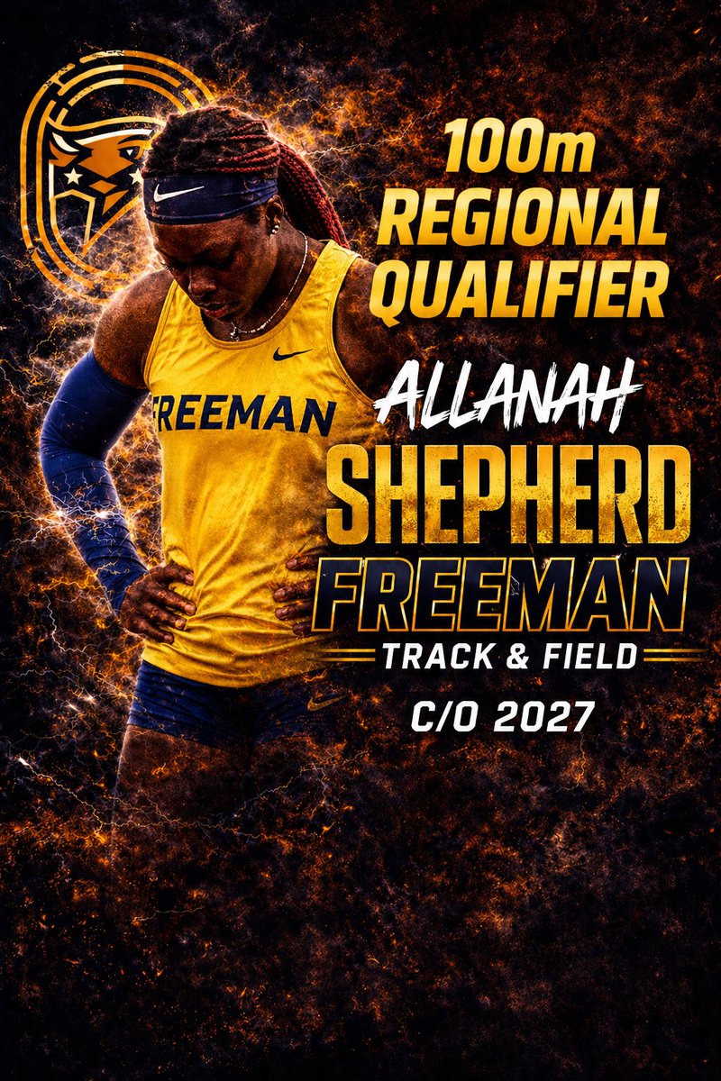 AllanahShepherd's tweet image. 100m REGIONAL QUALIFIER 🔥

Allanah Shepherd
Freeman HS (TX) | C/O 2027

Locked in. Battled through adversity this week and showed up when it mattered.

Speed is there. Mind is right. We’re not done yet.

#TrackAndField #Recruiting #ClassOf2027 #Speed #FreemanTrack #RoadToState