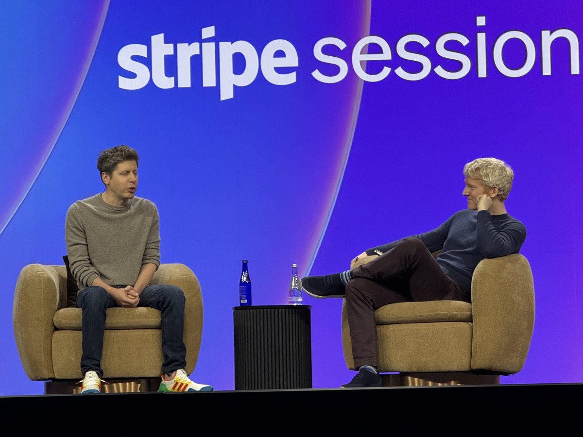 itsshashank's tweet photo. It was great to hear @sama and @patrickc at Stripe session yesterday. https://t.co/eu7Mrle2oa