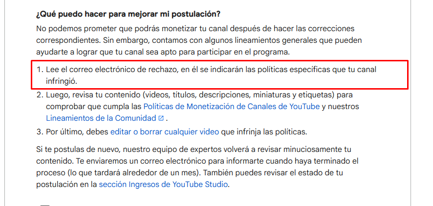 dev_ip98's tweet photo. @TeamYouTube @TeamYouTube Su guía dice: "el correo indicará las políticas específicas que infringió" (captura). Pero en mi correo NO lo hacieron, solo da ejemplos genéricos. Para corregir el canal en 90 días: ¿Qué regla exacta violé? No pido apelar, solo la claridad que sus normas exigen. https://t.co/sPG2dtgWh5