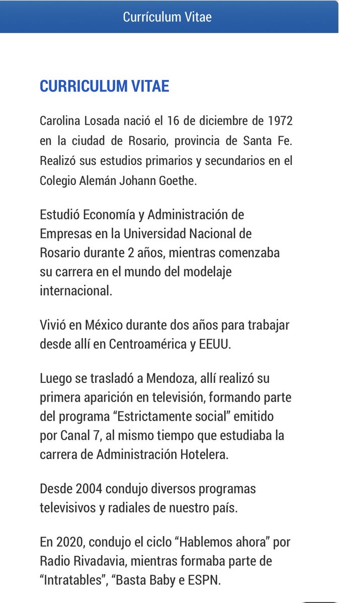 Mucho se habla del cv de <a href="/Naty_Zaracho/">Natalia Zaracho</a> y muy poco del de Carolina Losada. Una tipa que es Senadora sin poder terminar ni una carrera…