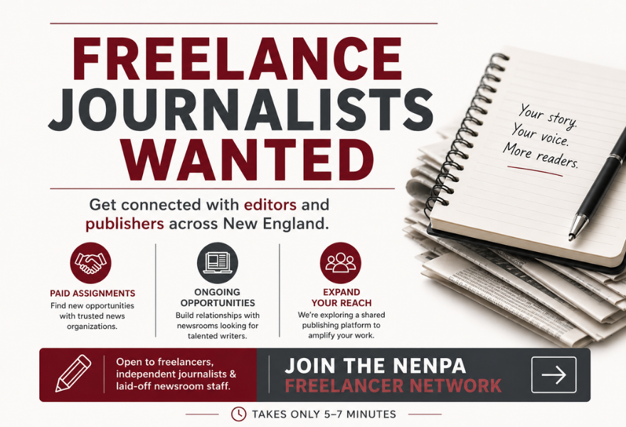 NENPA's tweet photo. Freelance journalists: we want to hear from you. NENPA is building a network to connect freelancers with newsroom opportunities across New England. Please take 5–7 minutes to complete the survey. Your input will help shape a new regional network. 👉 https://t.co/4mG31sRygx https://t.co/jFtyzFhEPk