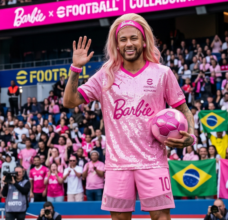 eFootballer___'s tweet photo. Neymar demain si @we_konami décide de faire un partenariat avec Barbie 🎀 https://t.co/GFGeNkvgpf