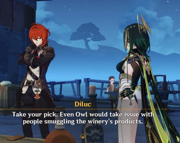 Diluc coming all the way to nod krai becaue he thought someone stole his wine industrys vintages to profit off of😭😭😭😭