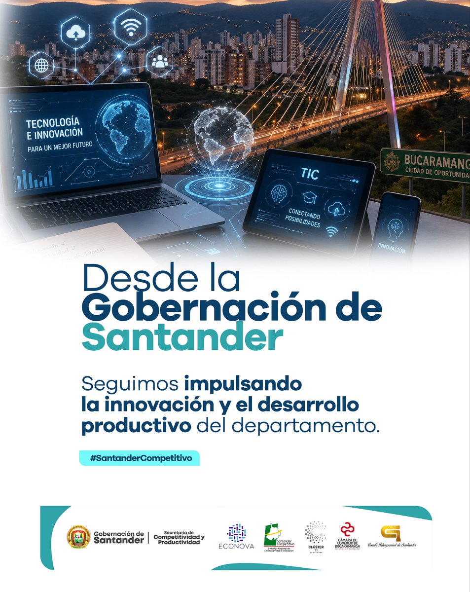 GobdeSantander's tweet photo. Estamos construyendo un Santander más innovador, competitivo y conectado con el mundo.

Los resultados del IDIC 2024 muestran avances importantes en nuestras capacidades, y tambi��n nos marcan el camino para fortalecer la innovación empresarial y la generación de conocimiento.

Seguimos trabajando con visión de futuro.