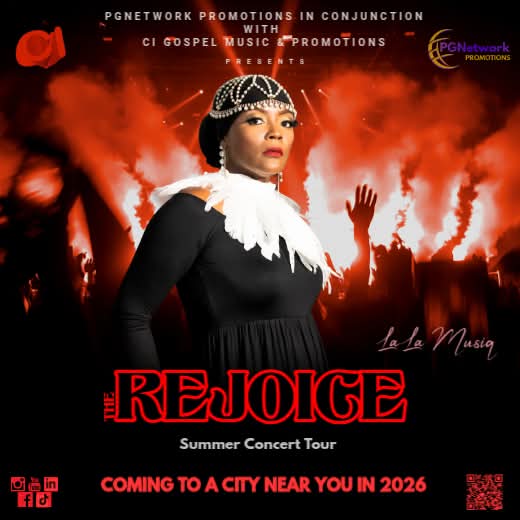 lala_musiq's tweet photo. LA LA MUSIQ featured artist on the Rejoice Summer Concert Tour...

Rejoice Summer Concert Tour 2026 🎤
Coming to a city near you 🔥

#lalamusiq
#liveperformance
#concert
#tourlife 
#rejoice https://t.co/yfCgzZKfhB