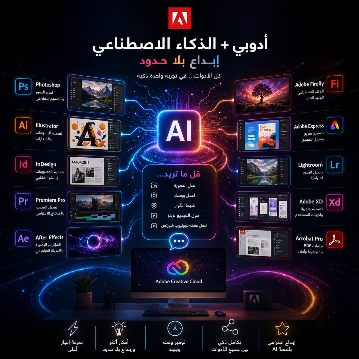 mshalhajr's tweet photo. ادوبي رجعت اقوى بعد دمج قدرات كلاود بجميع برامجها الإبداعية تخيل كيف صار الإنتاج بعد هالميزات الكبيرة 👌🔥
#AIart️️️️️️️️️️️️️️️️️️️️️️️️️️️️️️️️️️️️️️️️️️️️️️️️️️️ https://t.co/RxooTRMKbZ