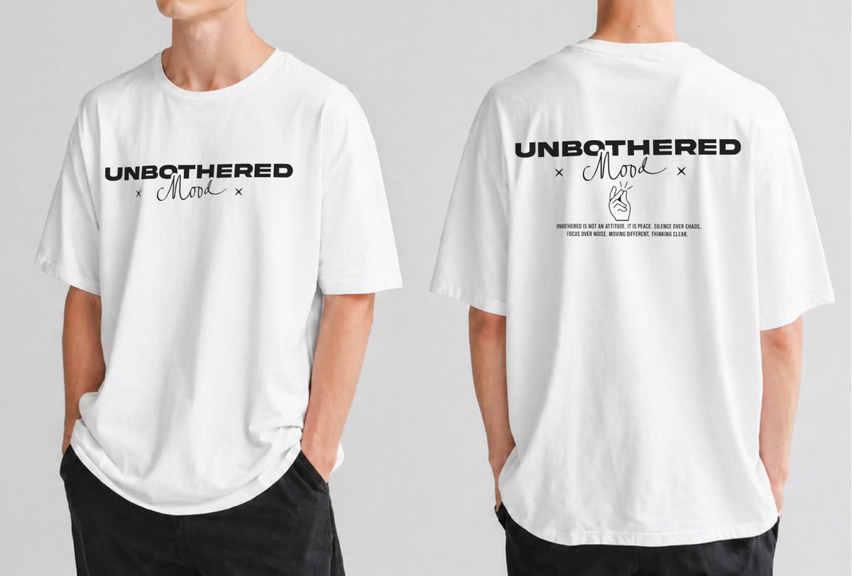 Shifat386092's tweet image. UNBOTHERED MOOD.
Minimal streetwear typography tee design.
Full project on Behance:
behance.net/gallery/248554…

#streetwear #typography #tshirtdesign #urbanfashion #graphicdesign #minimaldesign