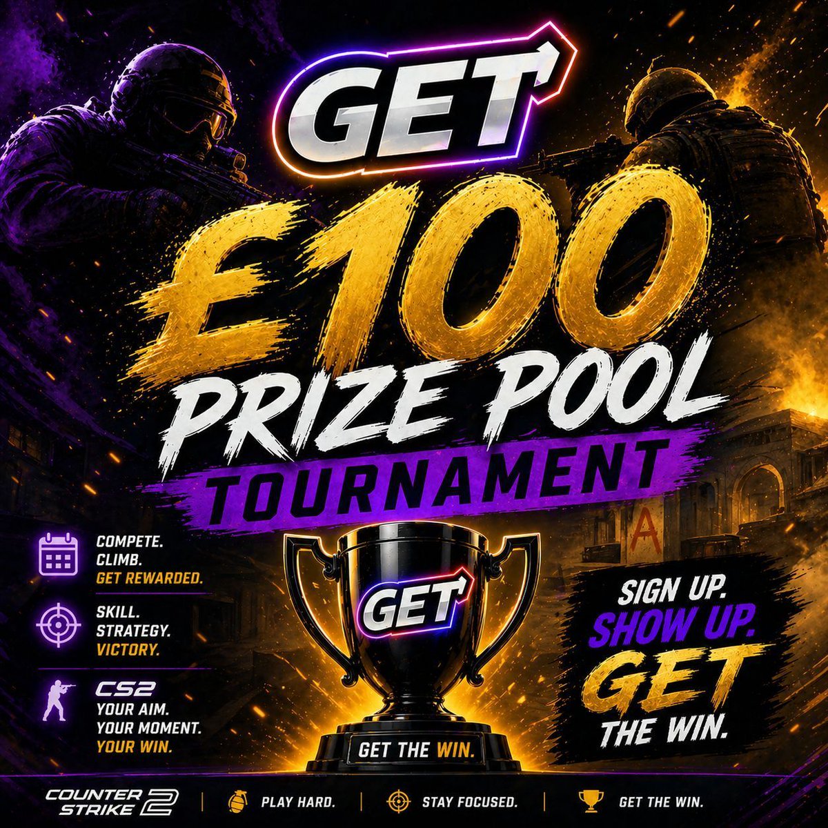 GETransfers's tweet image. £100 #CS2 prize pool? 😍 

Register your interest at globalesportstransfers.com/tournament-reg… 

#Tournament #Esports #Competitive