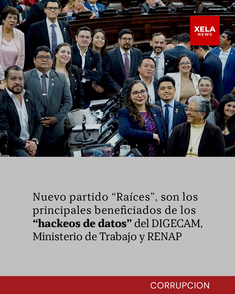 #ULTIMAHORA #CorrupciónSEMILLA 🌱| NUEVO PARTIDO "RAÍCES" SON LOS PRINCIPALES BENEFICIADOS DE LOS "HACKEOS DE DATOS" DEL DIGECAM, MINISTERIO DE TRABAJO Y RENAP.
El Comité Pro-Formación " <a href="/raicesguate/">Raíces 🌱</a>" integrado por los diputados del CANCELADO partido <a href="/msemillagt/">Movimiento Semilla 🌱 🇬🇹</a>,  en enero de
