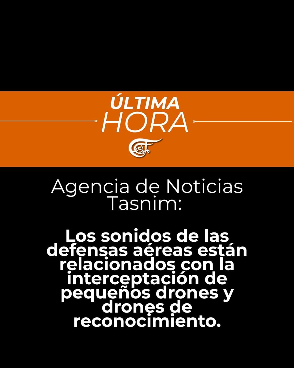 almayadeen_es's tweet image. ⚡️⚡️ #UltimoMinuto | Irán

Agencia de Noticias Tasnim:

- Los sonidos de las defensas aéreas están relacionados con la interceptación de pequeños drones y drones de reconocimiento.

#Iran #Drones