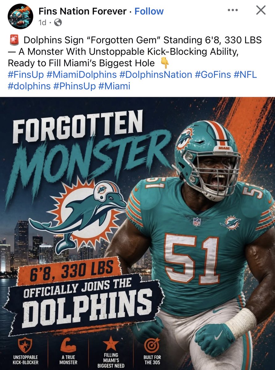 VettedNewsCorp's tweet image. Miami Dolphins have signed "Monster DT" Zxavian Harris!!! #ZxavienHarris #Zxavien #Harris #MiamiDolphins #NFL #UDFA #Superbowl #NFLUDFA #FA #NFLFA #FreeAgent #Undrafted #NFL #Signed #OleMiss #DT #Monster #Rebels #FinsUp #Phins #Landshark #AFCEast #Dolphins #BreakingNews  #ZXavien