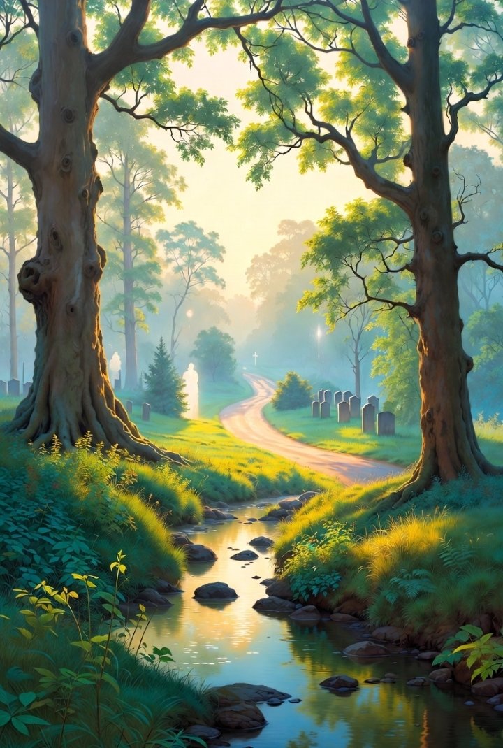 13thWordSmith's tweet image. Good Heavens Green Earth

If #heaven was ethereal, it would be across from a cemetery,
A wooded area next to a creek off some country road—

Not an airport where planes land and take off,
Metal in the sky—