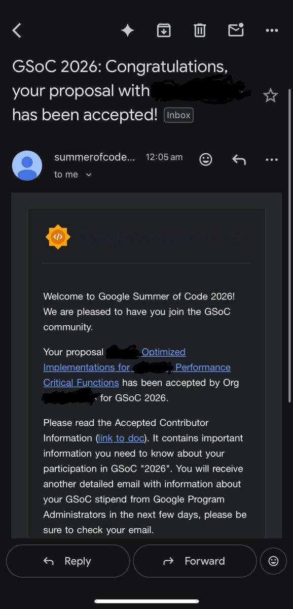 larysonlawliet's tweet photo. Checking stuff out
Chekkkedoout on Gsoc 2026
Happy to announce got accepted into this awesome program. https://t.co/I7FAUy7xpe