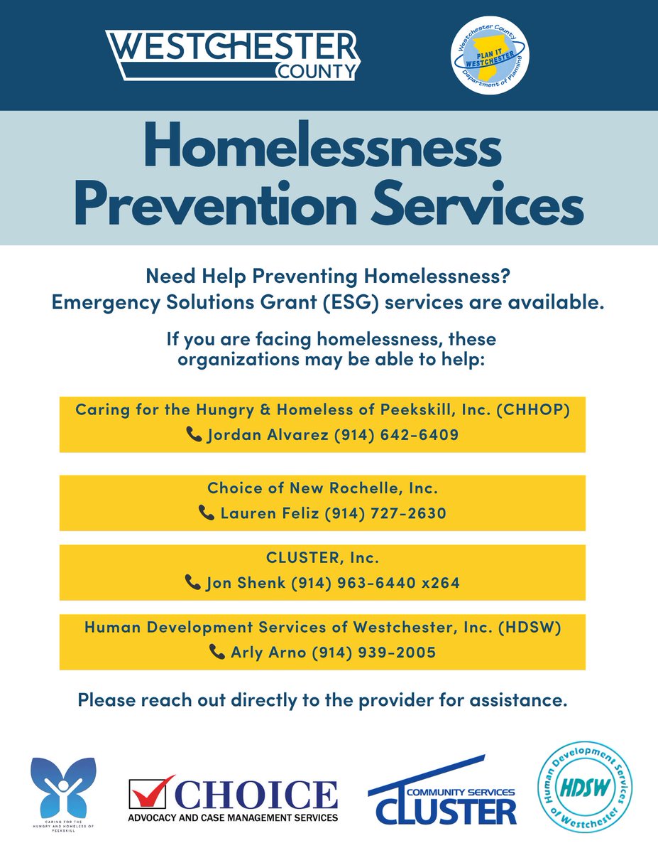 WCPlanning's tweet photo. The Westchester County Department of Planning has launched a Homelessness Prevention Program through the Emergency Solutions Grant (ESG), in partnership with local nonprofits to support our community.

Learn more &amp; access resources: https://t.co/R3QUXTeNwO https://t.co/r8mWSKt358
