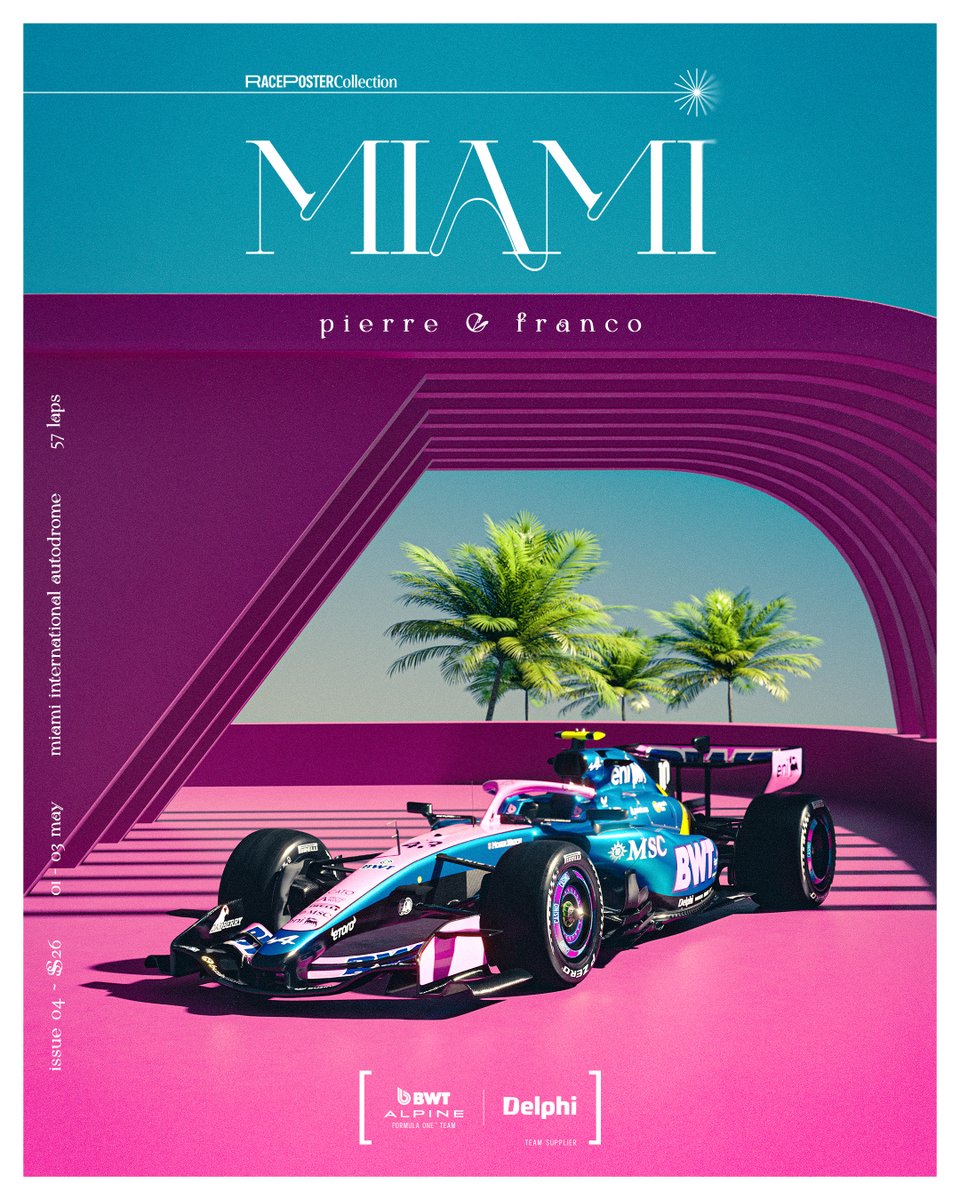 delphiautoparts's tweet photo. Back on track in Miami 🏁🌴

Our partner @AlpineF1Team returns to action for the #MiamiGP after a short break. With a Sprint weekend ahead, every session counts. Let’s go, team 💙 https://t.co/TSJgffEROi
