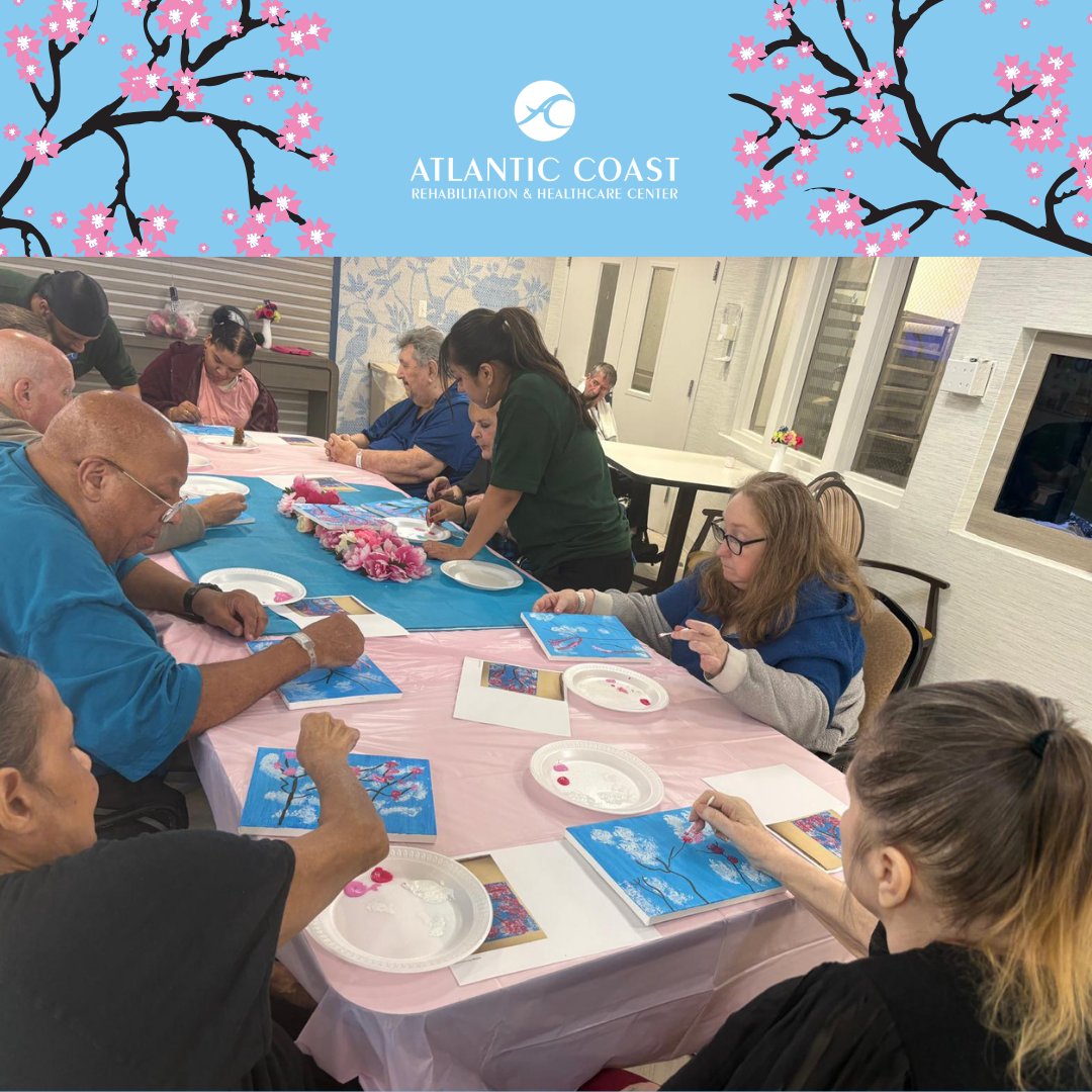 AtlanticCoastNJ's tweet image. Blooming with creativity and joy! 🌸 Our residents brought spring to life with their beautiful cherry blossom paintings.

#CherryBlossom #ResidentArt #CreativeAging #ArtTherapy #SpringVibes #SeniorLiving #ArtInCare #JoyfulMoments #CommunityCreativity