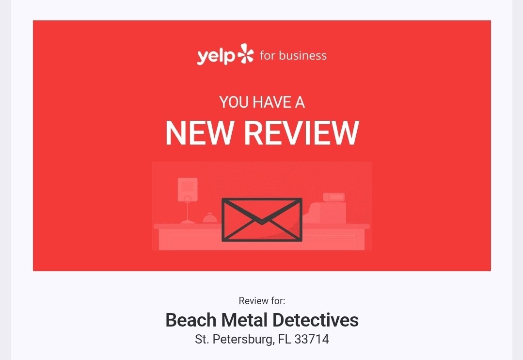 BeachMetalDicks's tweet image. #beachmetaldetectives #yelp
Thank you so much for your fantastic review.
We appreciate that very much and look forward to seeing you and your friends for your next #BMD #treasurehunt #goforthegoldamerica #treasuredmemories #metaldetecting #treasurehunting #experience #adventure