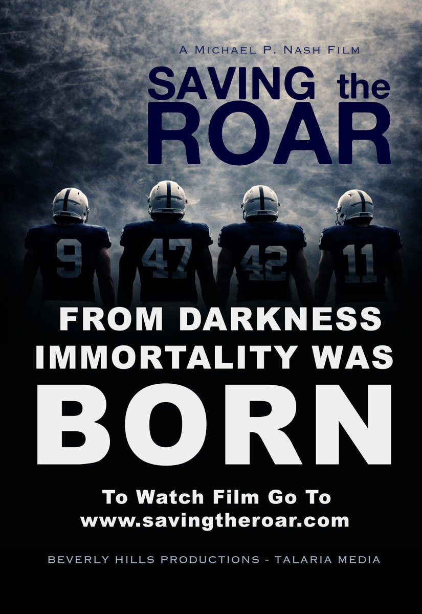 savingtheroar's tweet photo. A season that changed everything. Visit https://t.co/IEwaPWyCGZ to stream the film. #pennstate #savingtheroar 

@talariamedia @realmichaelnash @bobmorganmedia @PghPennStateDad @pasports @PennLive @PennStateOnBTN @PennStateFball https://t.co/cX9ZnhTXPr