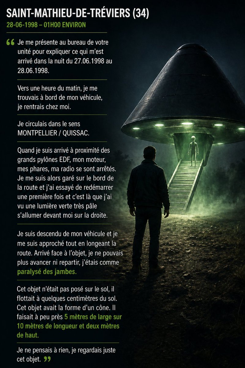 BouchetP_Auteur's tweet image. OVNI Hérault 1998
Rapport GEIPAN 

#ufo #uap #ovni #ufologie #pan #geipan #alien #herault #languedoc #occitanie #abduction
