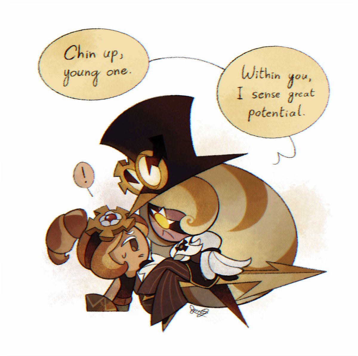 HeyHeyNiki's tweet image. What a narcissist…/j ⏳🥐

No but what’s up with Timekeeper and her chin grabs 😭🤔

🍪💛🧡

#timekeepercookie #croissantcookie #crk #cookierun