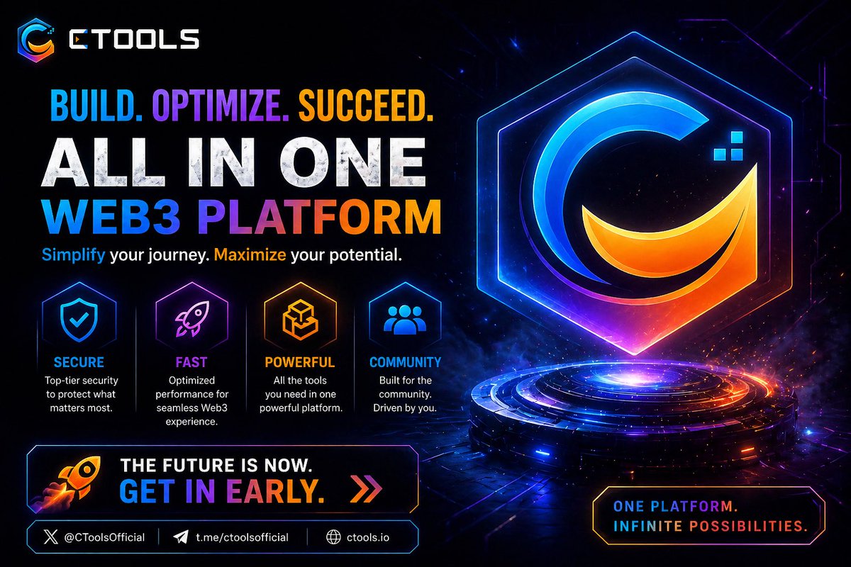 Metaverse0405's tweet photo. 🚀 $CTools is building an all-in-one Web3 platform designed to simplify and empower your journey.
Secure. Fast. Powerful.
Built for the community.
Don’t fade early innovation. 👇
#Web3 #Crypto #CTools https://t.co/S01u1xovbb