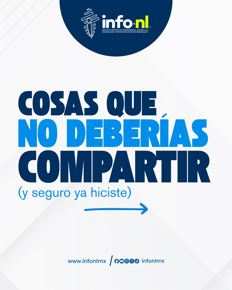 INFONLMX's tweet image. ¡Culpable! 👋 Seguramente ya compartiste alguna de estas...

En @INFONLMX te ayudamos a proteger lo que te pertenece.

🪡

#ProtecciónDeDatos #INFONL 
#Privacidad 
#NuevoLeón