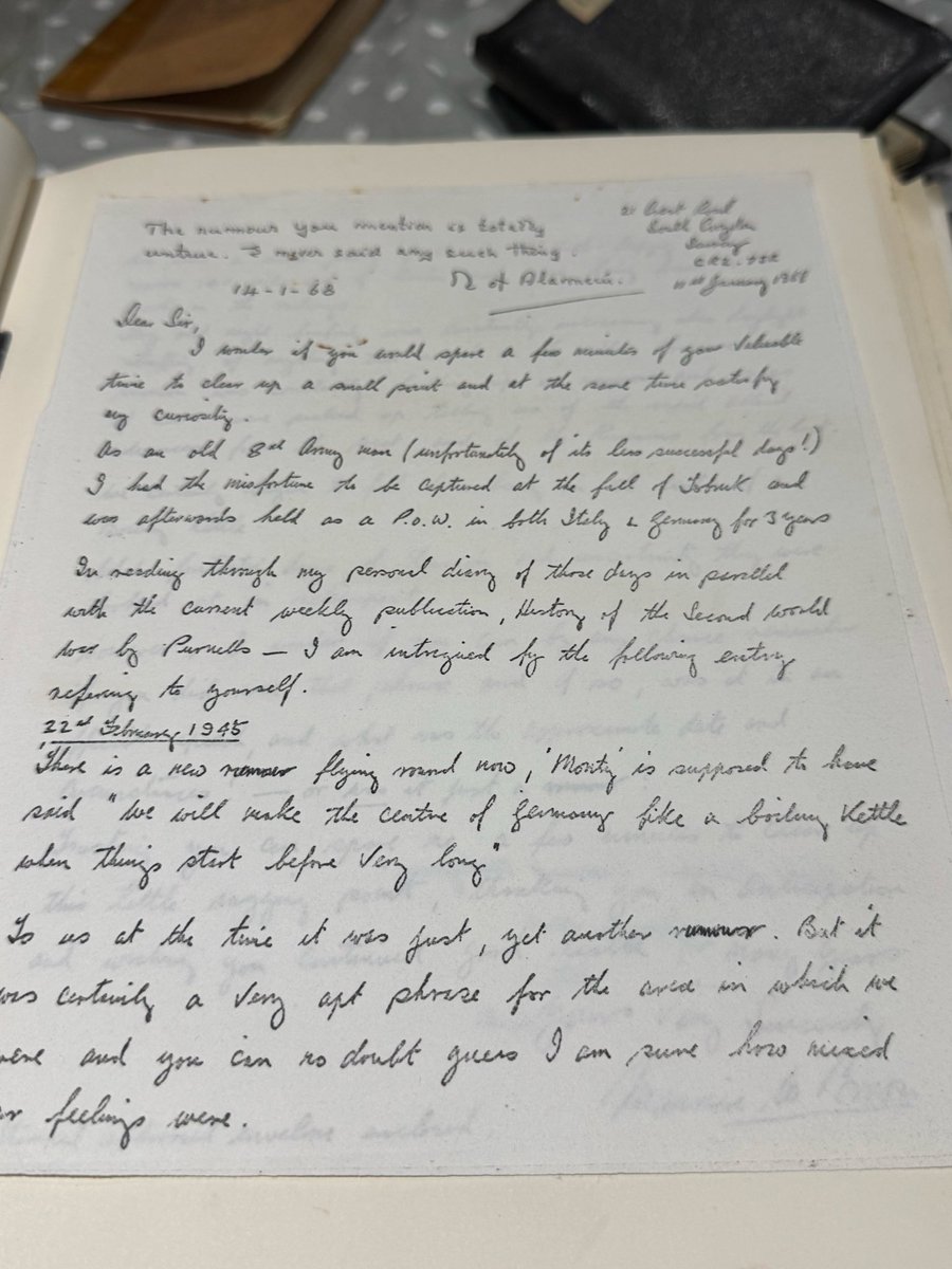 WHW_HighlandIC's tweet photo. #thingthursday the signature of Viscount Montgomery of Alamein which I found among the papers of former POW Maurice Brown. Maurice was wanted to turn his POW diary into a book and had contacted Monty to ask about a rumour he had heard attributed to him. https://t.co/n0yeuWIsH5
