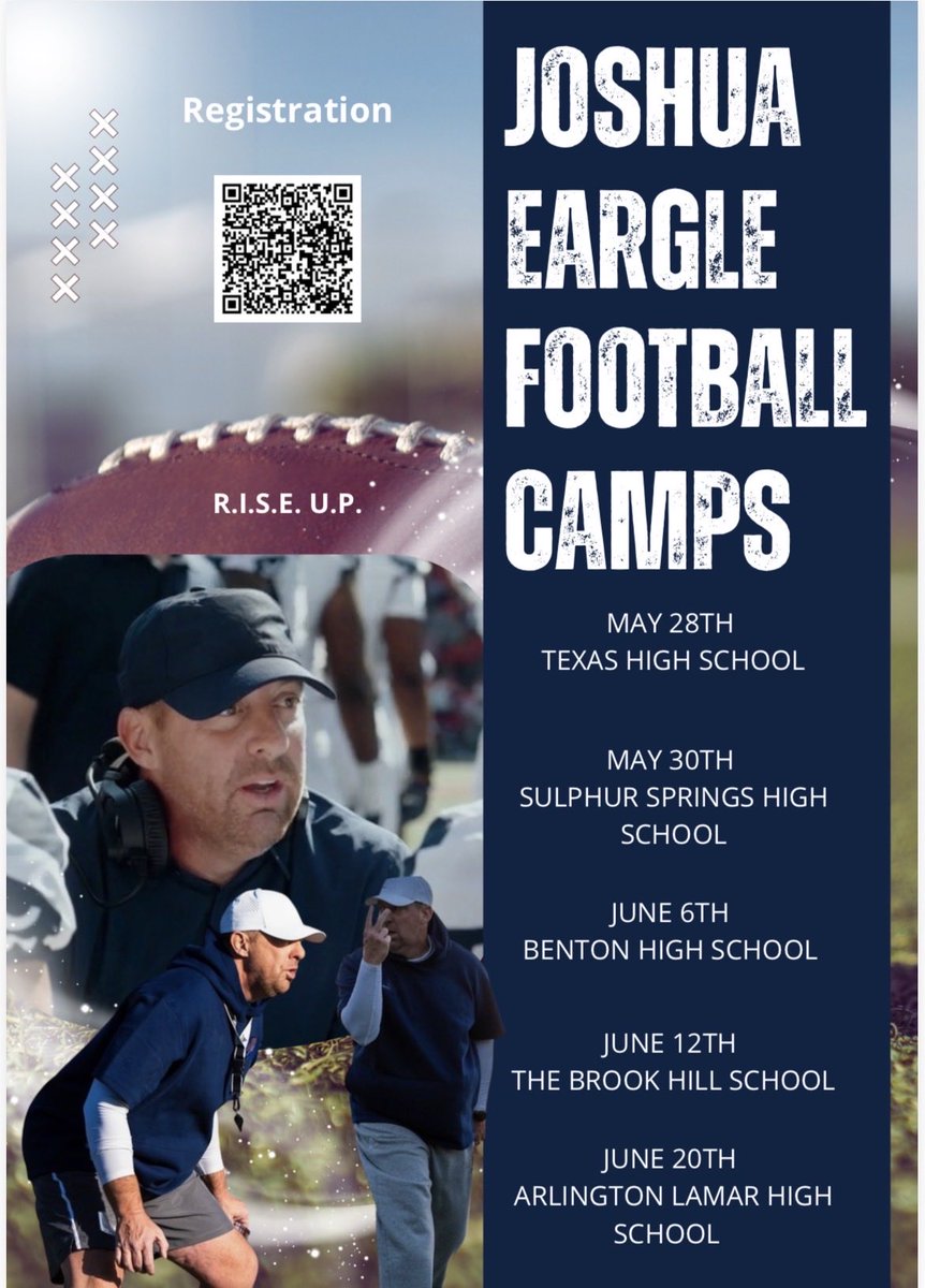 JoshuaEargle's tweet photo. 🚨1 MONTH FROM TODAY!!! DON’T MISS OUT!!!!🚨

Be apart of history as we host our Inaugural Football Camps!!

Get preregistered at the link below. 

$40 Preregistration / $50 at door

@TAMUT_football 
#RISEUP27 | #SoarEagles

https://t.co/aDWcBPG9pi https://t.co/l70KdQmGAg