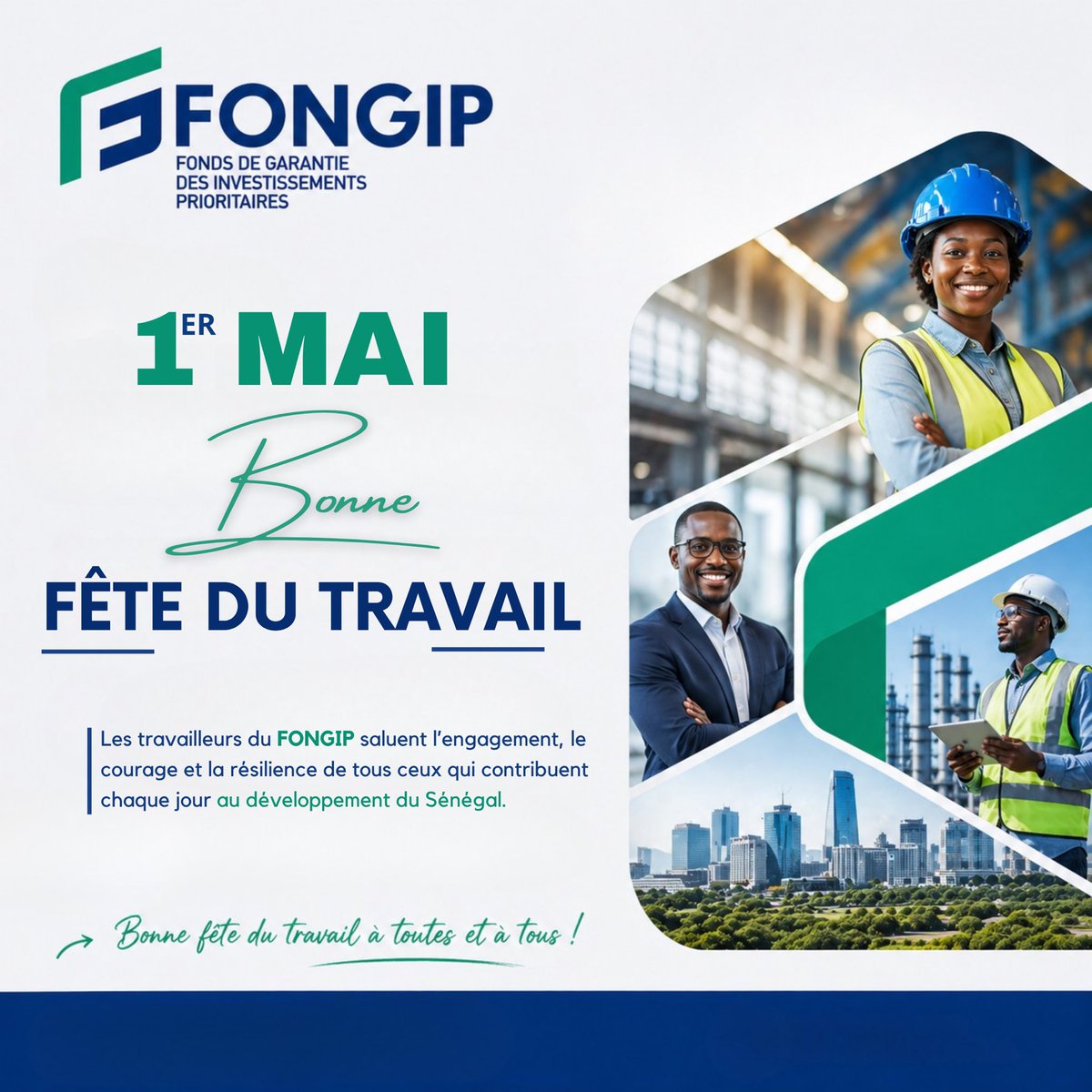 𝐁𝐨𝐧𝐧𝐞 𝐟𝐞̂𝐭𝐞 𝐝𝐮 𝐓𝐫𝐚𝐯𝐚𝐢𝐥 𝐚̀ 𝐭𝐨𝐮𝐭𝐞𝐬 𝐞𝐭 𝐚̀ 𝐭𝐨𝐮𝐬 !
#FeteDuTravail #1erMai #FONGIP