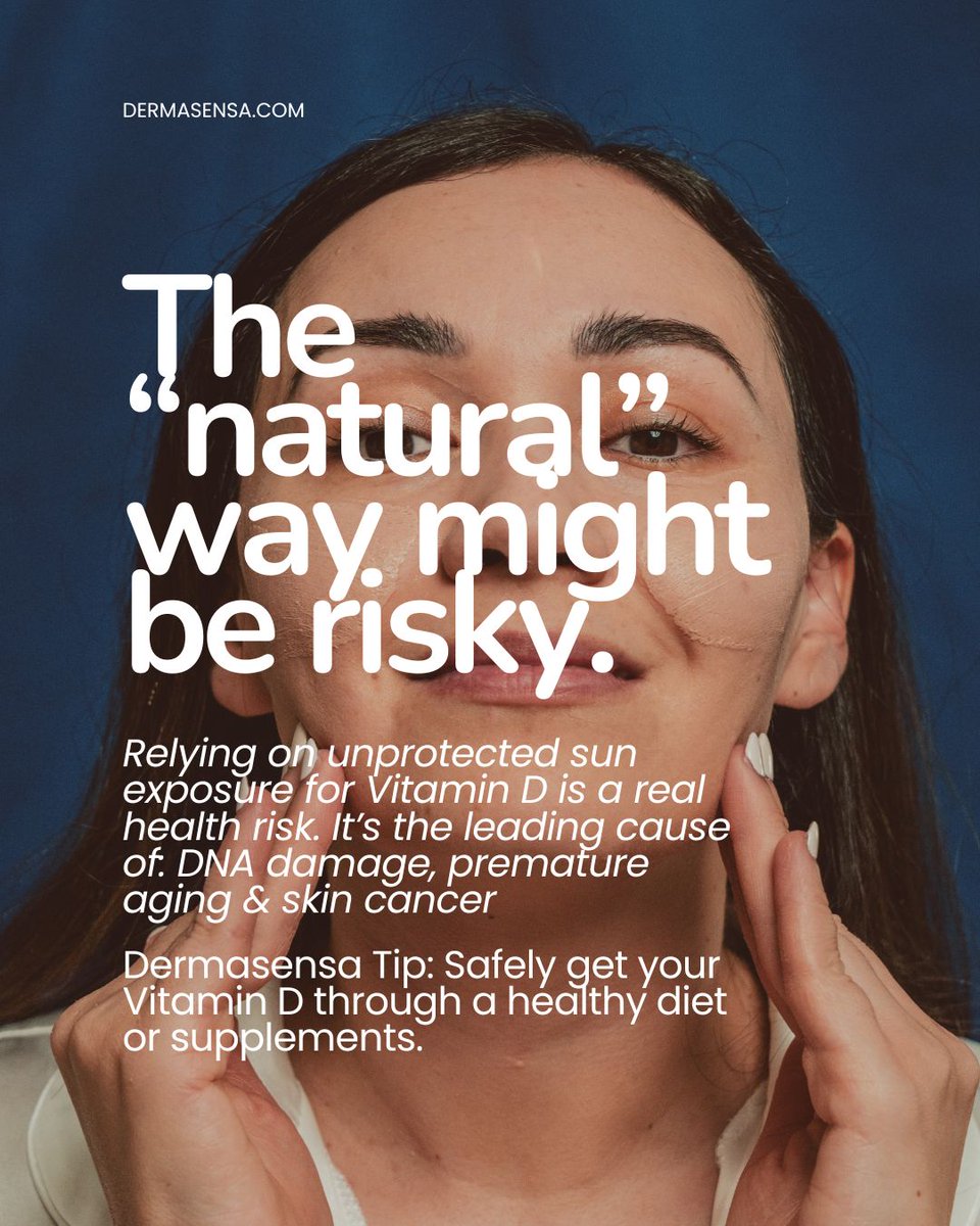 Dermasensa's tweet photo. We sometimes get this question: “Is my daily SPF keeping me from getting enough Vitamin D?”

The short answer: No.

Research shows that daily sunscreen use has not been shown to cause Vitamin D deficiency because: https://t.co/pgHYg6hPvr