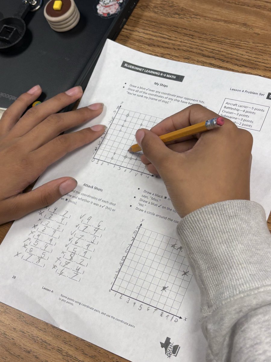 Soria2126's tweet photo. Math was all hands on deck today with our “Don’t Sink My Ship” game! 🚢⚓

Students sharpened their skills by mastering TEKS 5.8A &amp; 5.8C through strategic problem solving, teamwork, &amp; play. Learning + collaboration + strategy = a successful voyage in math class! @HillHawksES https://t.co/x5OFpl31zZ