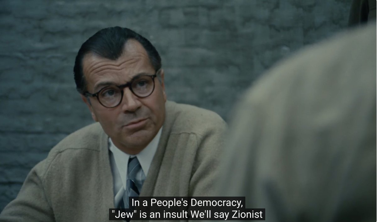A moment from The Confession (1970), depicting the anti-Semitic Slansky ...