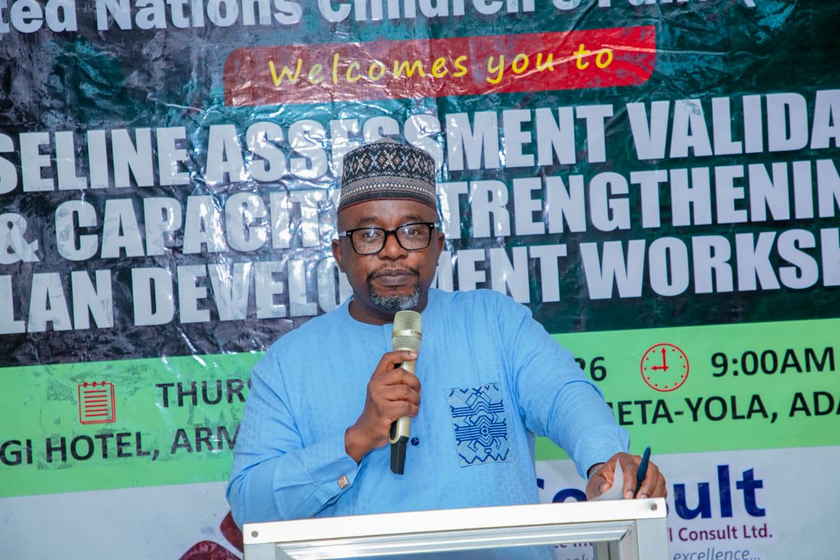 dgiconsult's tweet image. Evidence must drive action. CEO of @dgiconsult, Dr. @GafarAlawode emphasized validation as key to aligning on the identified gaps and co-creating solutions with stakeholders in Adamawa State.
#Adamawa #ELGMC #UNICEF #HealthSystems
