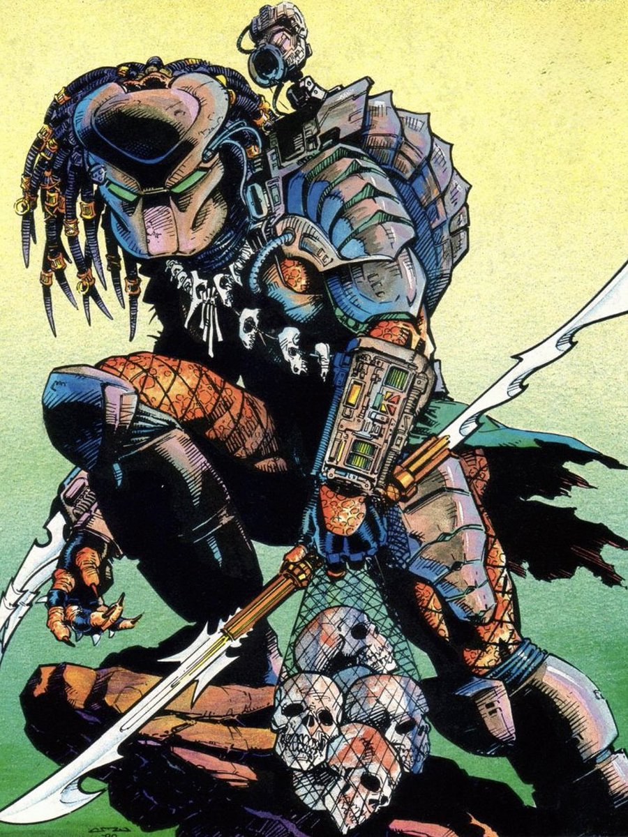 HeavyMetalInk's tweet image. The work of Chris Warner with Predator was decisive in translating the creature from film to comics without losing visual impact or mystery: starting with Concrete Jungle (1989), he helped establish a more urban and violent approach, defining both the hunter’s detailed design and