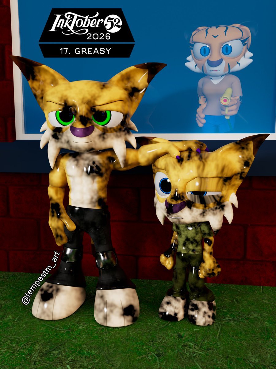 TempestM_Art's tweet image. Inktober 2026 - 17. Greasy

#inktober #inktober52 #inktober52greasy #furry #furryart #3dart #3d