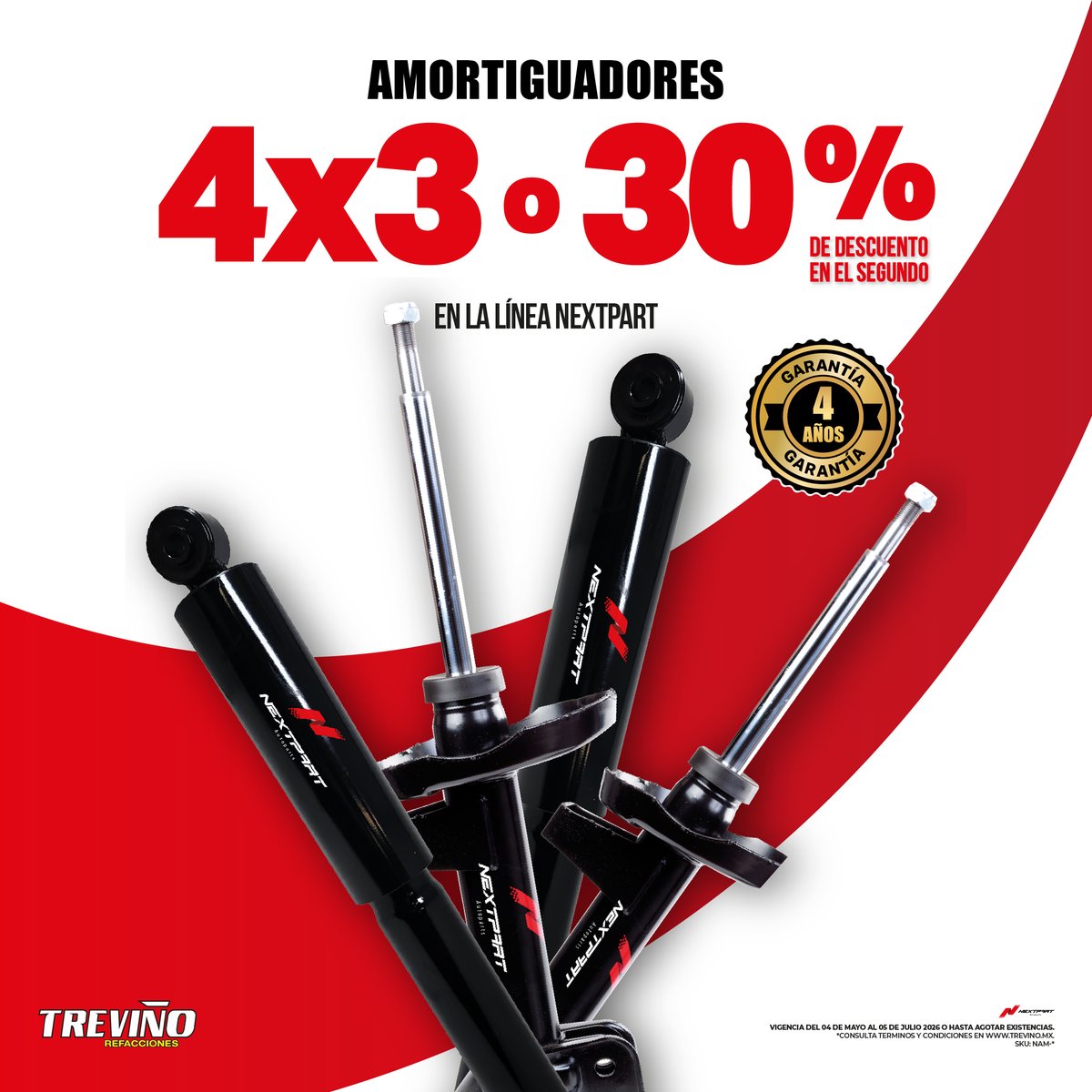 TrevinoRef's tweet photo. 🚗✨ Cuida tu auto y ahorra con nuestras promos 🔧
Ofertas en aceites, amortiguadores, frenos y más 👇📍 https://t.co/zX9JR1dei0 #Promociones #Todoparatuauto https://t.co/fXE40lpTyD