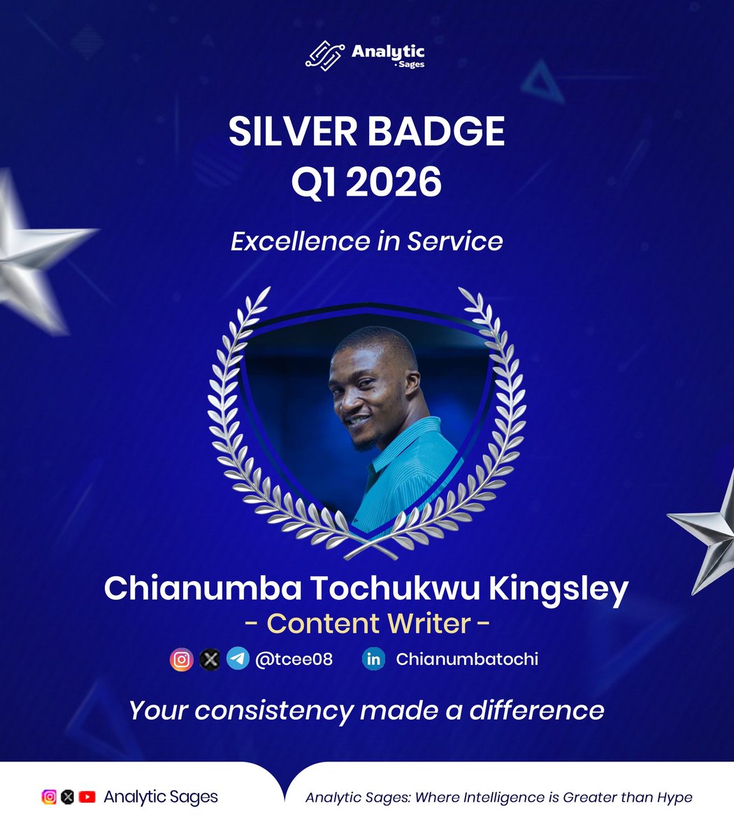 AnalyticSages's tweet photo. 🥈 SILVER BADGE – Excellence in service.
@Tcee08 and Zainab;  your consistency and quality raised the bar. Grateful to have you. 🙌 https://t.co/Hf3UtG5q5P