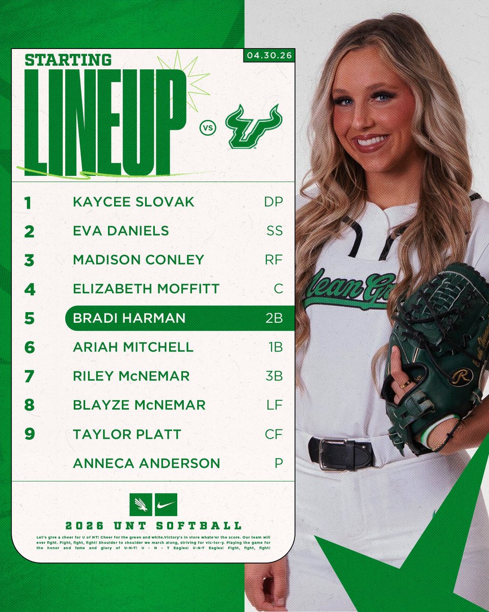 MeanGreenSB's tweet image. Series Opener Setup

🆚 South Florida
📺 ESPN+
💻 northtex.as/48AsXf8
📊 northtex.as/4w9IVHl

#GMG 🟢🦅
