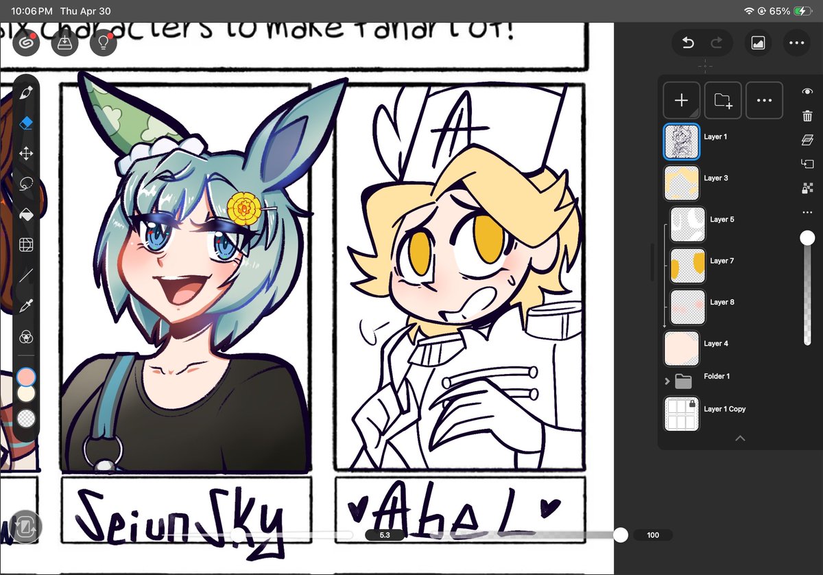 The person who has been asking me to draw Abel for a while now is finally getting fed