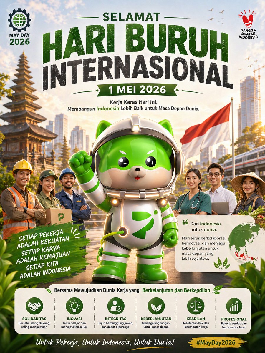 tokenpalapa_'s tweet image. Hari ini kita rayakan para pejuang di balik layar 🚀
Yang kerja diam-diam, tapi dampaknya luar biasa.
Selamat Hari Buruh Internasional 2026!
Respect untuk semua pekerja 🔥

#MayDay2026 #RespectWorkers #Indonesia #palapa