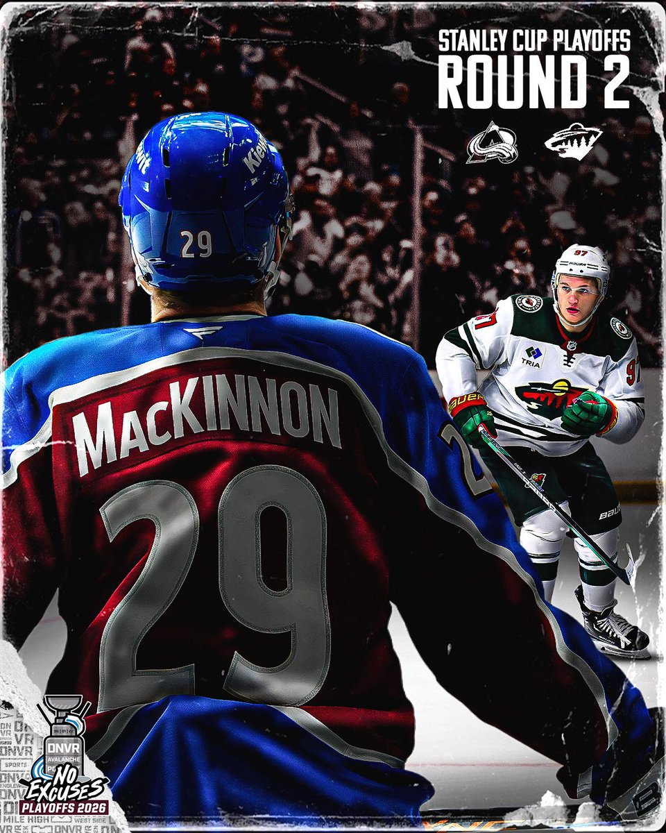 DNVR_Avalanche's tweet image. The next round is SET 🔥

The Colorado Avalanche will play the Minnesota Wild in Round 2 of the 2026 Stanley Cup Playoffs.

#GoAvsGo | #NoExcuses